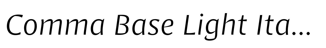Comma Base Light Italic